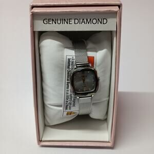 Geneva Genuine Diamond Collection Women’s Watch Silver